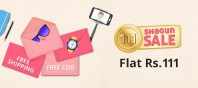 For 1/- 111 shagun sale: everything at flat 111 + Free shipping + Additional 11% off on prepaid orders at Shopclues
