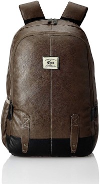 For 849/-(58% Off) Gear Classic Anti Theft Faux Leather 20 Ltrs Brown Laptop Backpack (LBPCLSLTH0201) at Amazon India