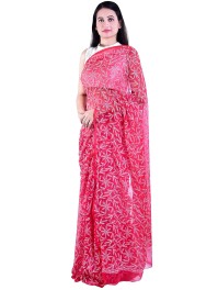 For 2999/-(56% Off) Lavangi Women's Lucknow Chikankari Tepchi Work Georgette Saree at Amazon India