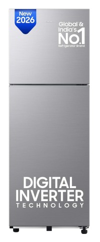 For 21990/-(42% Off) Samsung 236 L, 3 Star, Digital Inverter, Frost Free Double Door Refrigerator (Silver, Elegant Inox) at Amazon India