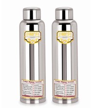 For 449/-(60% Off) Paanjo Steel 900ml water bottles (Set of 2) at Pepperfry