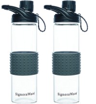 For 355/-(60% Off) Signoraware Aqua Glow 550ml and Aqua Glow 550ml (Combo Borosilicate Glass) Set of 2 at Amazon India
