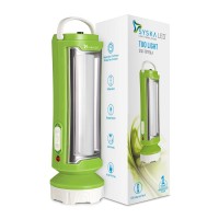 For 399/-(33% Off) Syska T0790LA Tuo Portable Rechargeable Led Lamp Cum Torch with Upto 4hrs Backup (Green-White) at Amazon India