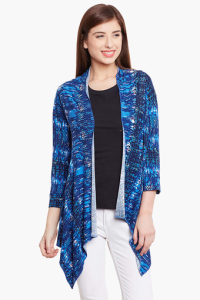 For 599/-(40% Off) PURYS Womens Slim Fit Printed Shrug - 40% Off at Shoppers Stop